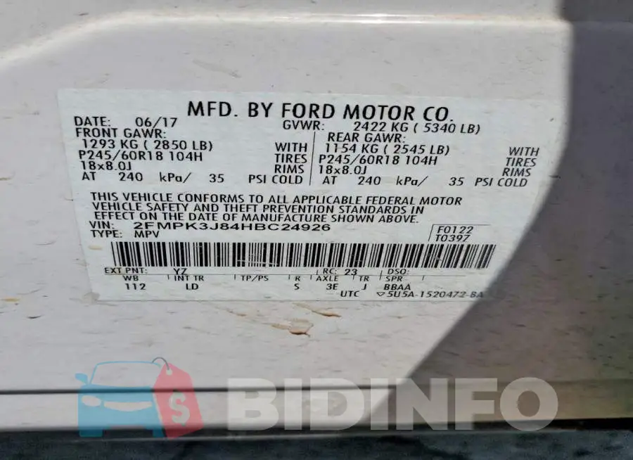 2FMPK3J84HBC24926 Photo# 13