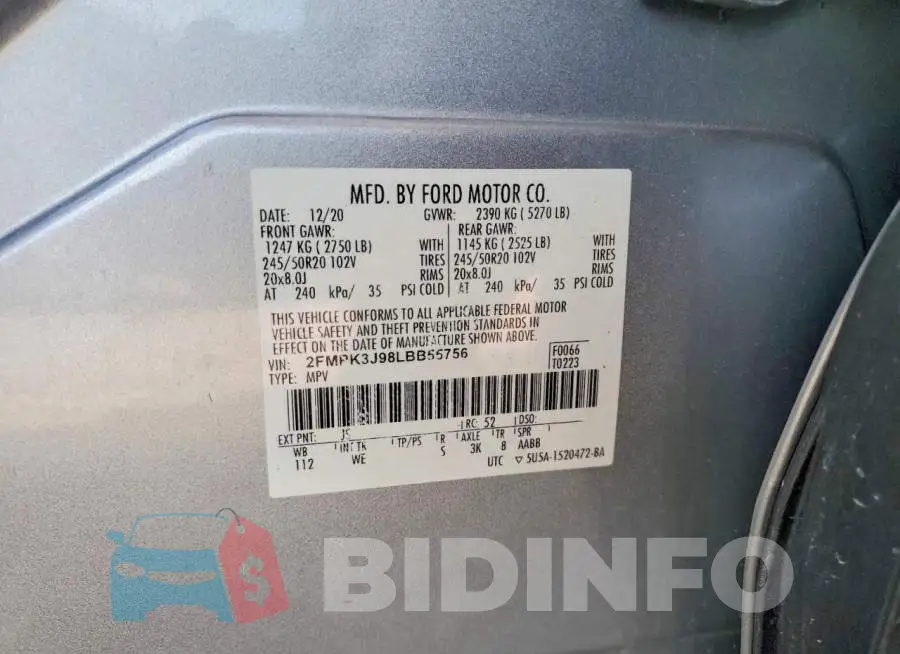 2FMPK3J98LBB55756 Photo# 12