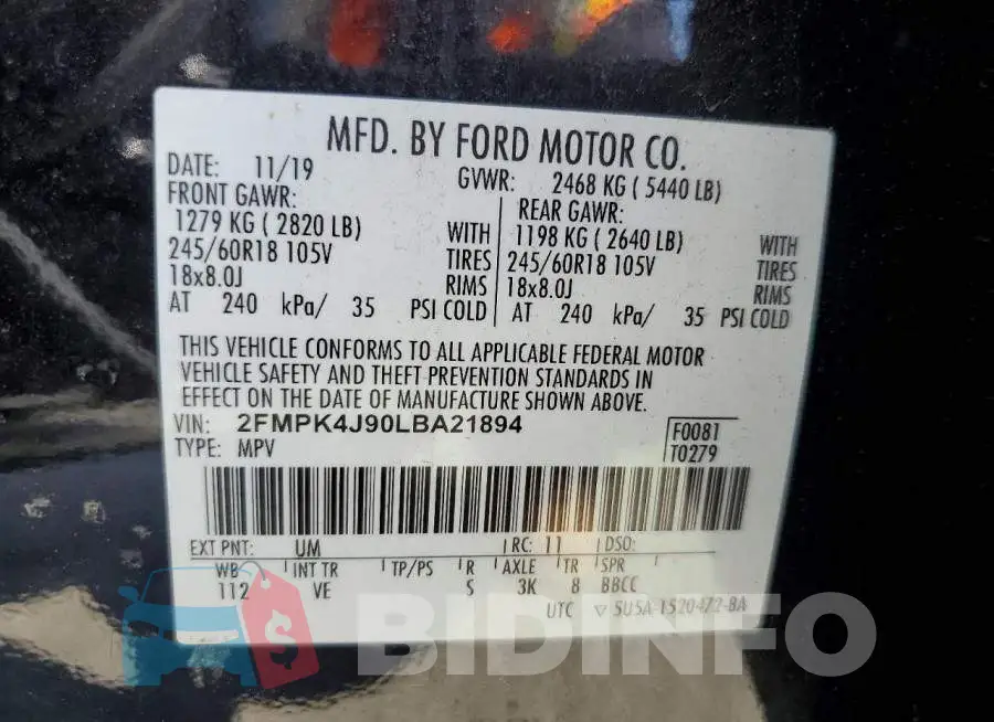 2FMPK4J90LBA21894 Photo# 14