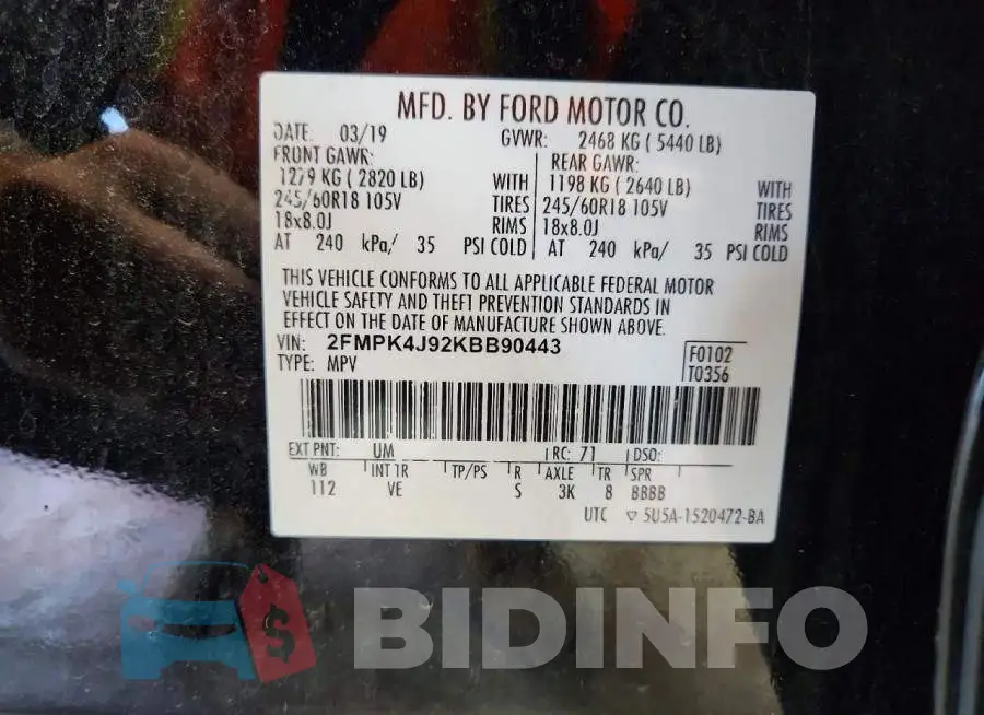 2FMPK4J92KBB90443 Photo# 13