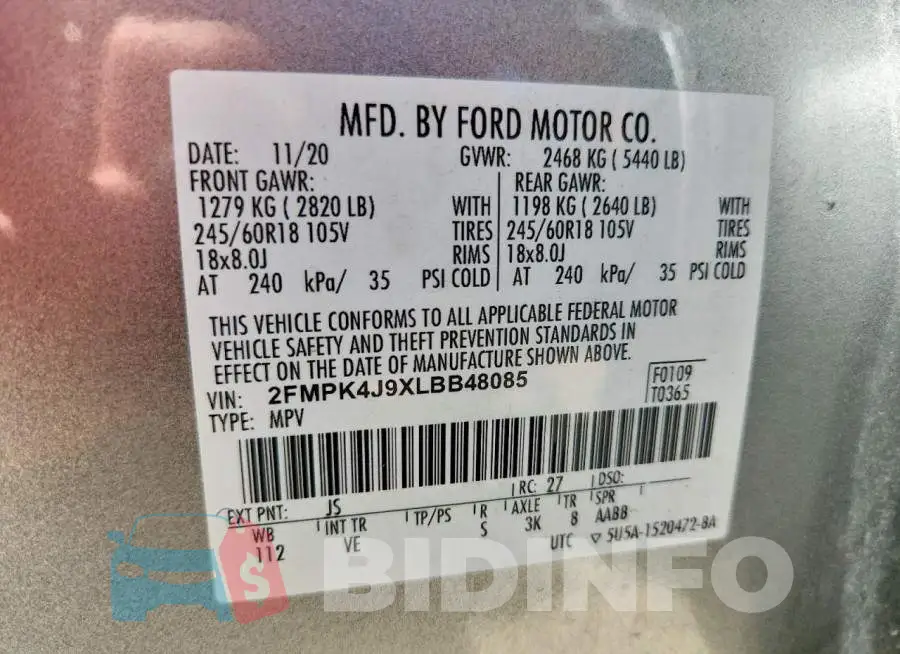 2FMPK4J9XLBB48085 Photo# 13