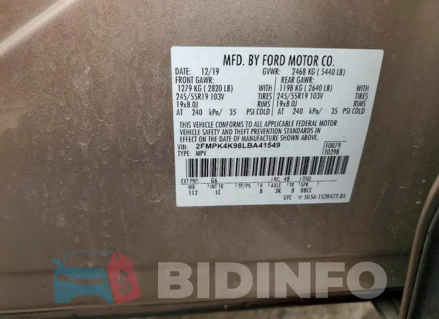 2FMPK4K98LBA41549 Photo# 13