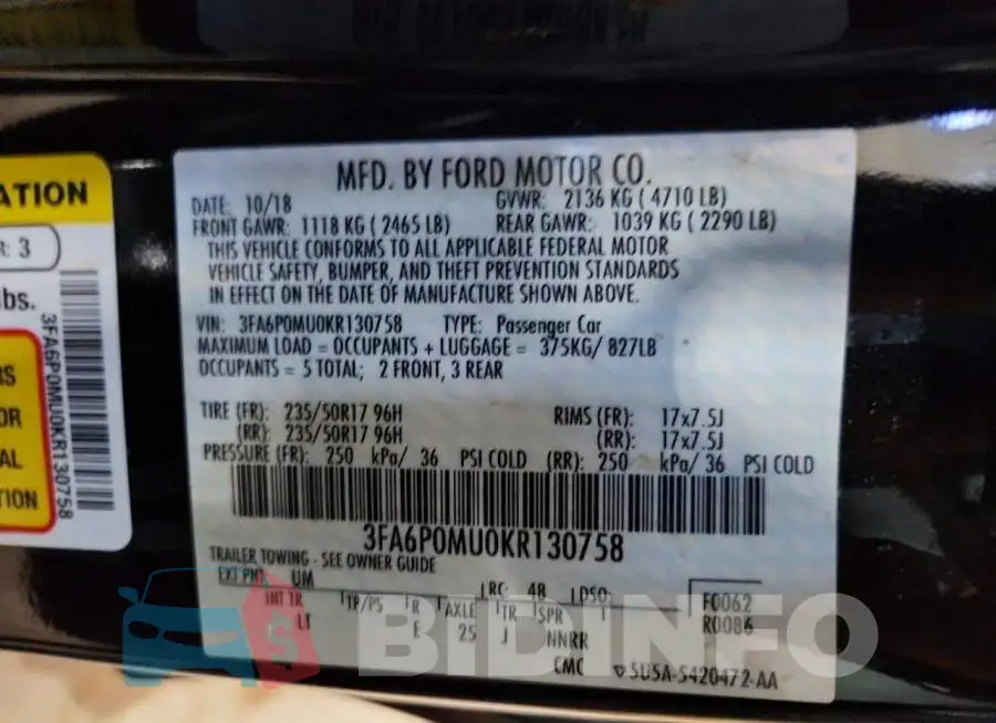 3FA6P0MU0KR130758 Photo# 12