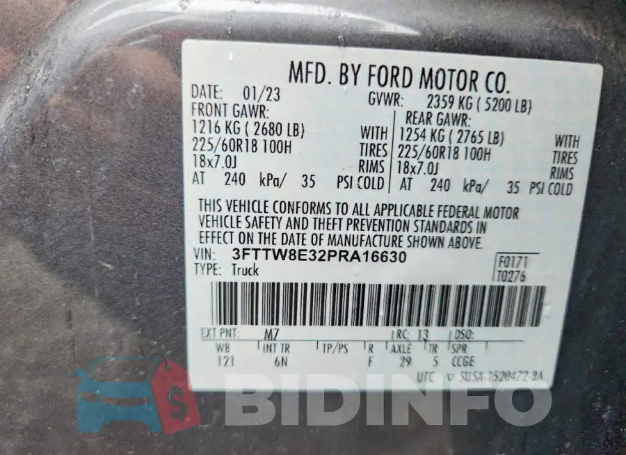3FTTW8E32PRA16630 Photo# 12