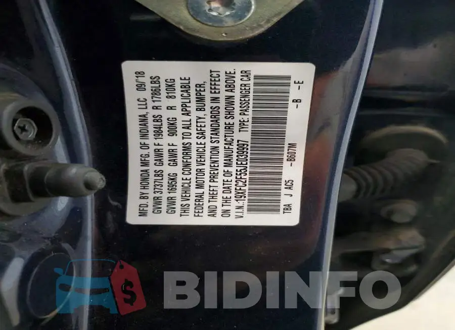19XFC2F55JE039997 Photo# 12
