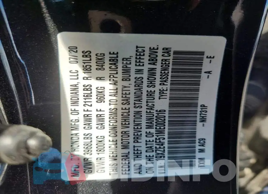 19XZE4F51ME002016 Photo# 12
