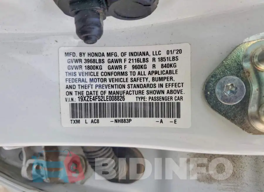 19XZE4F52LE008826 Photo# 12