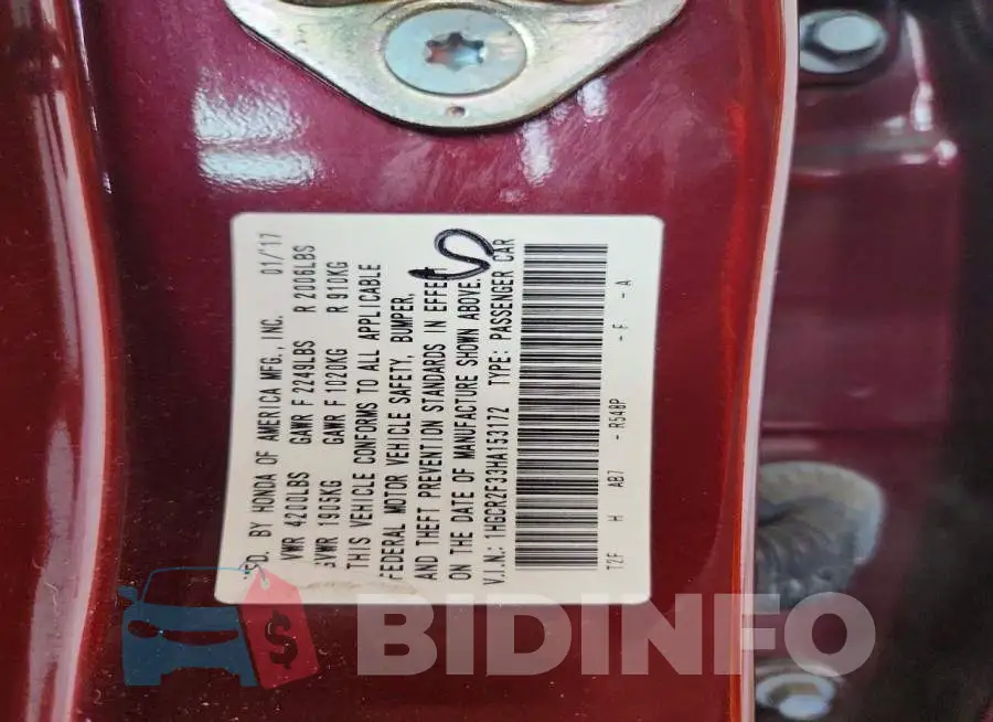 1HGCR2F33HA153172 Photo# 12