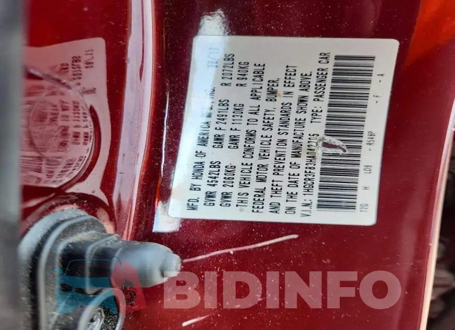 1HGCR3F83HA042705 Photo# 12