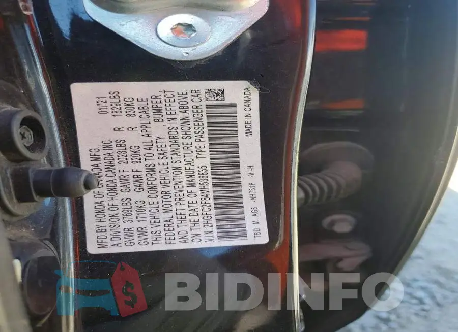 2HGFC2F84MH536835 Photo# 13
