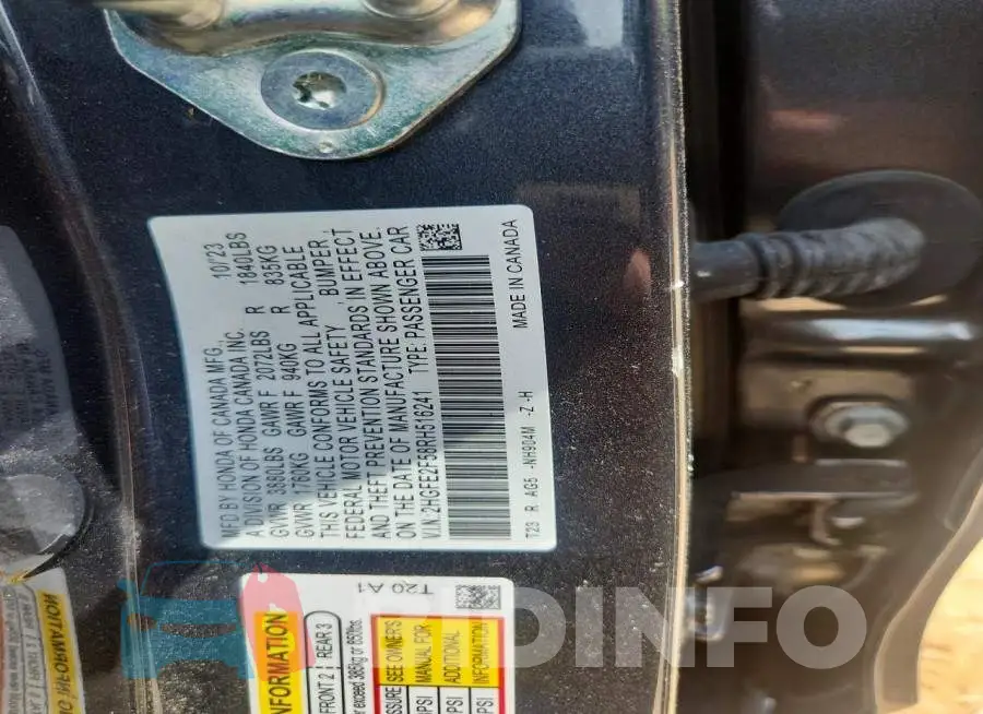 2HGFE2F58RH516241 Photo# 12