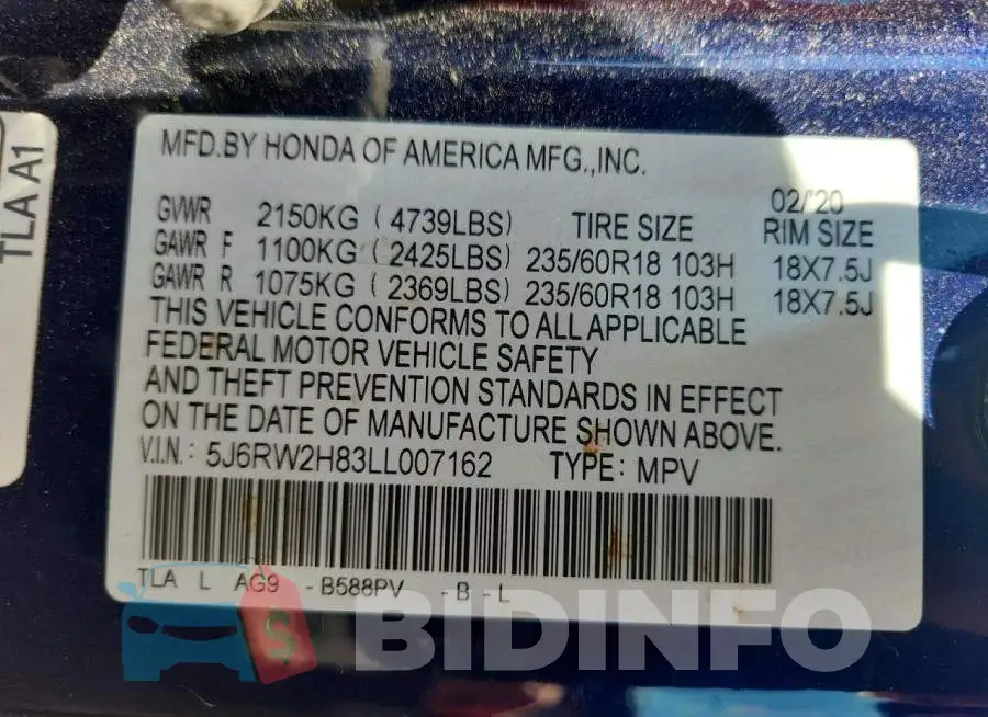 5J6RW2H83LL007162 Photo# 13