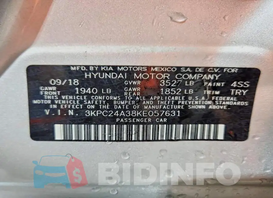 3KPC24A38KE057631 Photo# 12