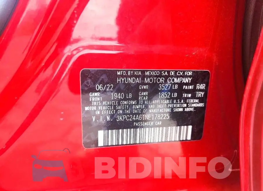 3KPC24A61NE178225 Photo# 12