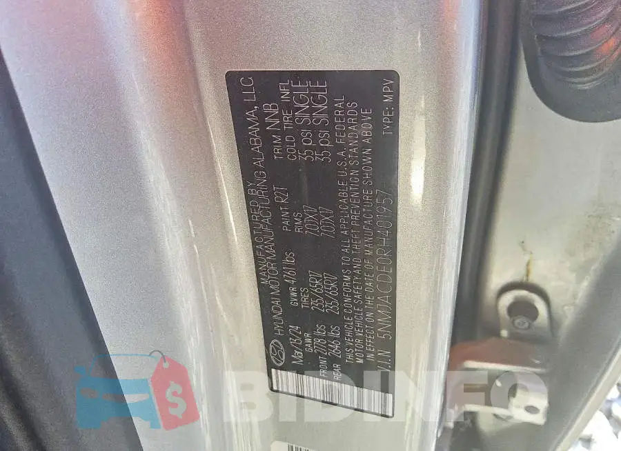 5NMJACDE0RH401957 Photo# 13