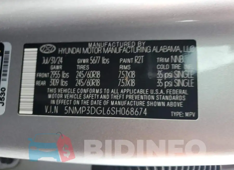 5NMP3DGL6SH068674 Photo# 14