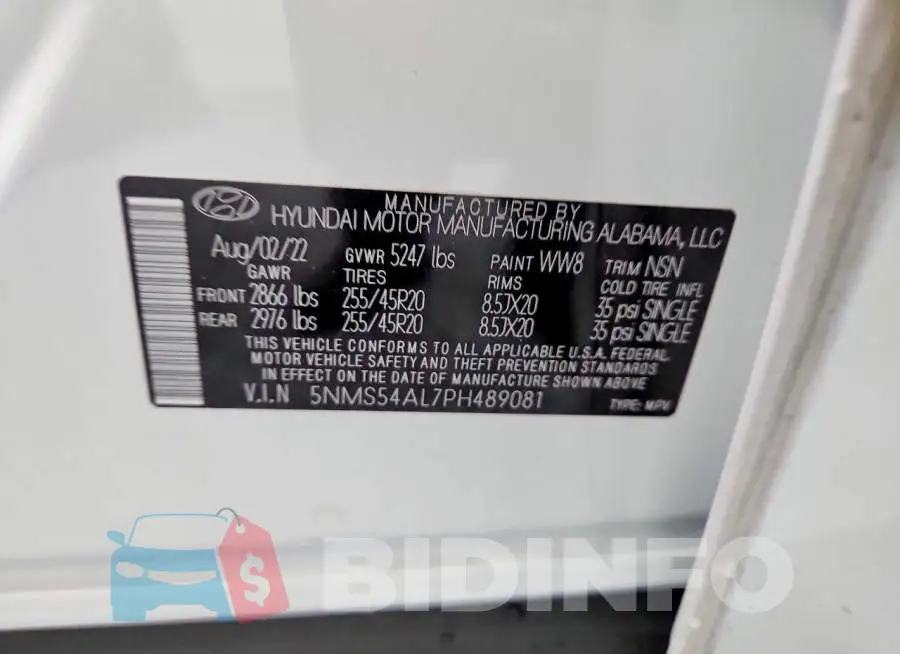 5NMS54AL7PH489081 Photo# 13