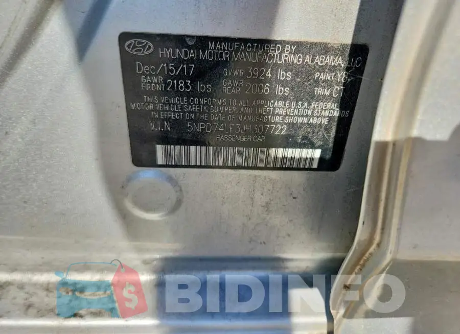 5NPD74LF3JH307722 Photo# 12