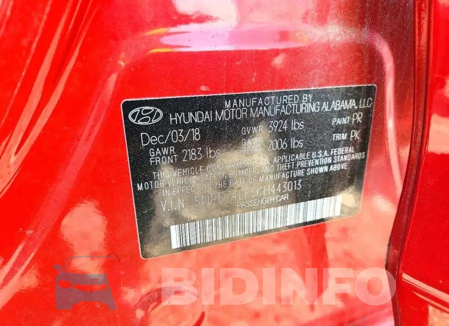 5NPD74LF5KH443013 Photo# 12