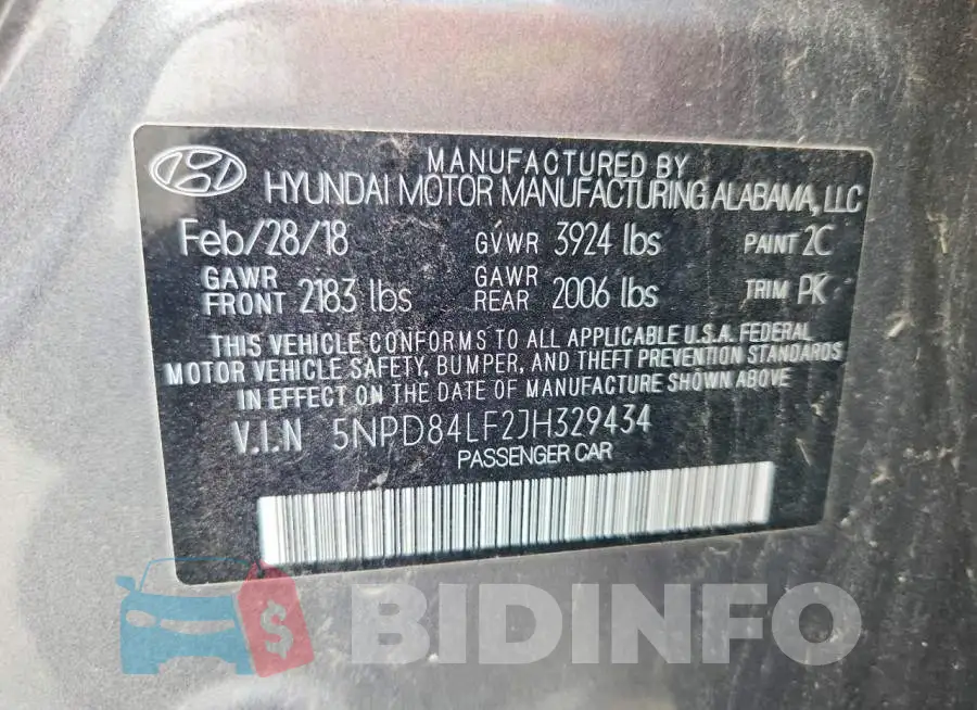 5NPD84LF2JH329434 Photo# 12