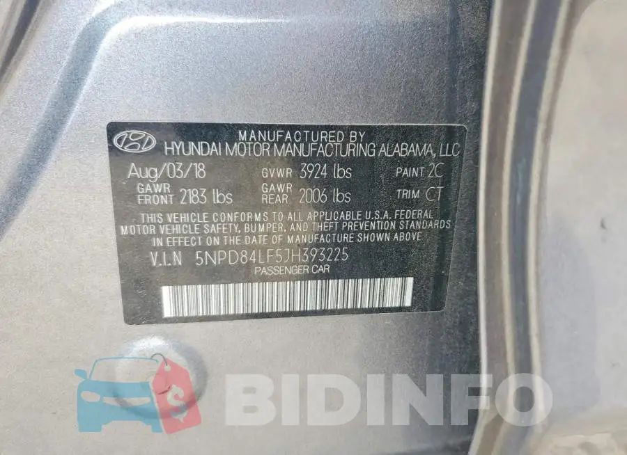 5NPD84LF5JH393225 Photo# 13