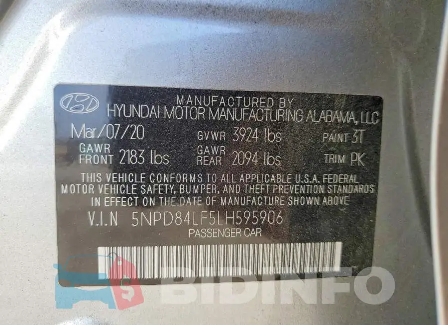 5NPD84LF5LH595906 Photo# 12