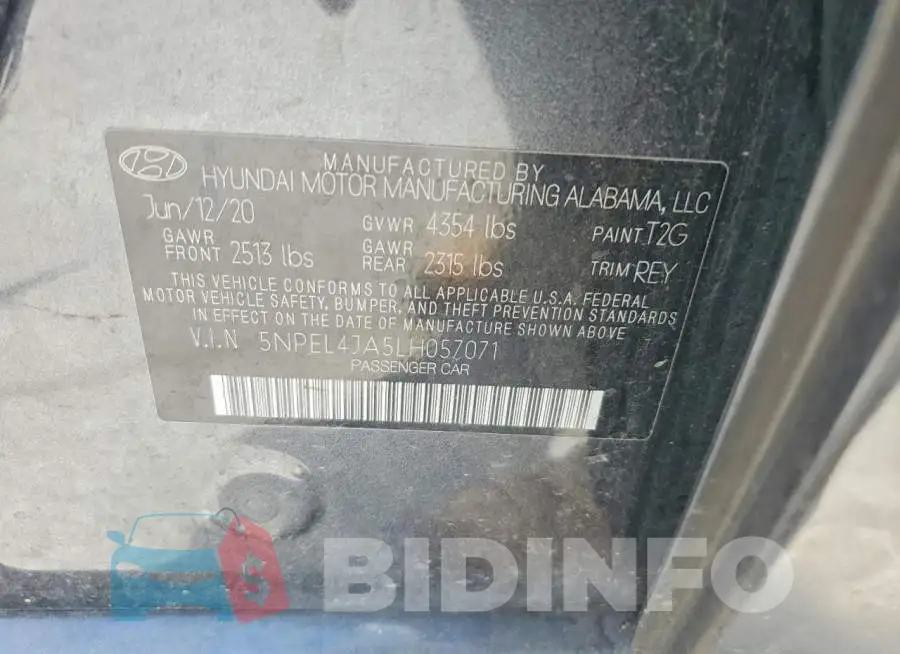 5NPEL4JA5LH057071 Photo# 12
