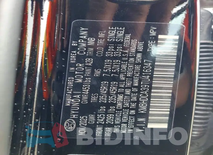 KM8HDCA39TU416347 Photo# 14