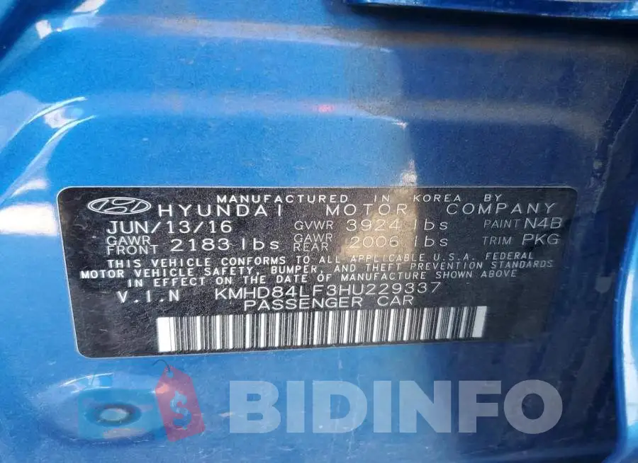 KMHD84LF3HU229337 Photo# 12