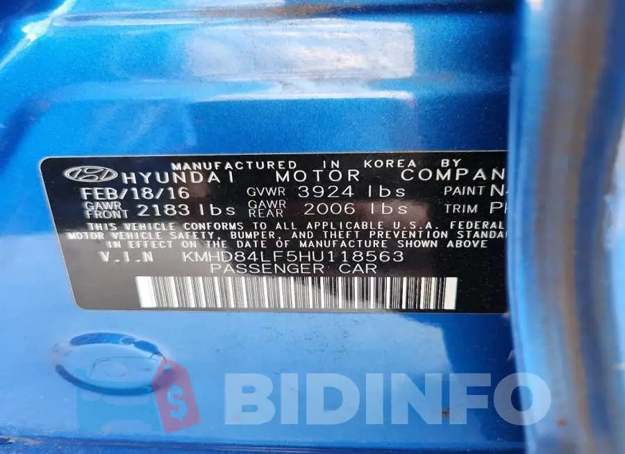 KMHD84LF5HU118563 Photo# 12