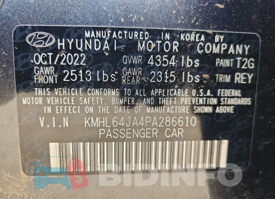 KMHL64JA4PA286610 Photo# 12