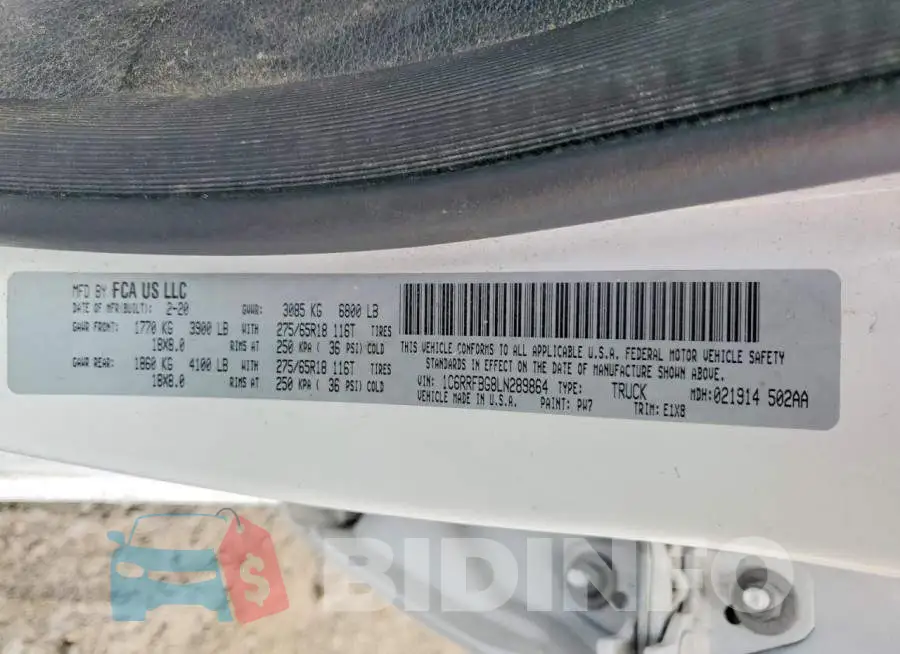 1C6RRFBG8LN289864 Photo# 12