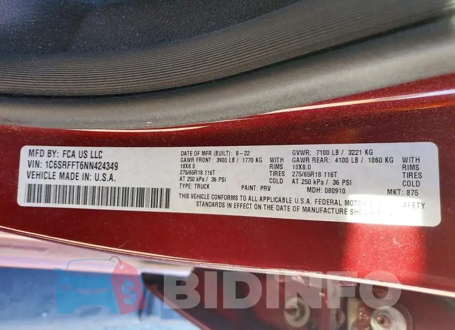 1C6SRFFT6NN424349 Photo# 12