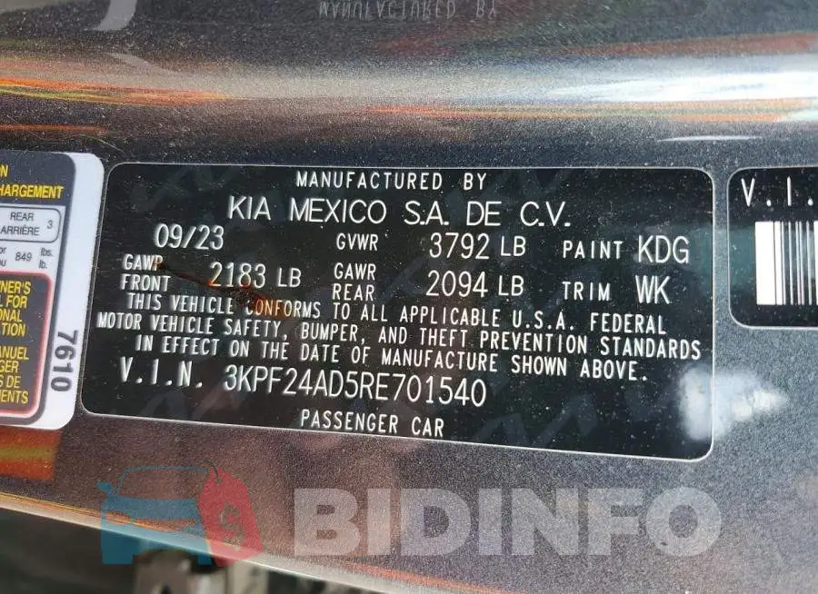 3KPF24AD5RE701540 Photo# 12