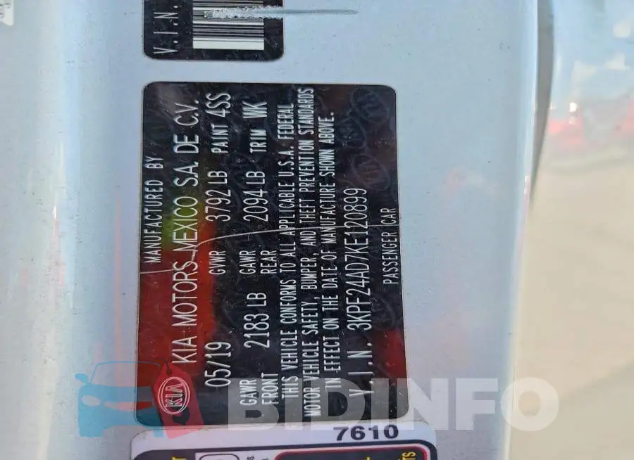 3KPF24AD7KE120899 Photo# 13