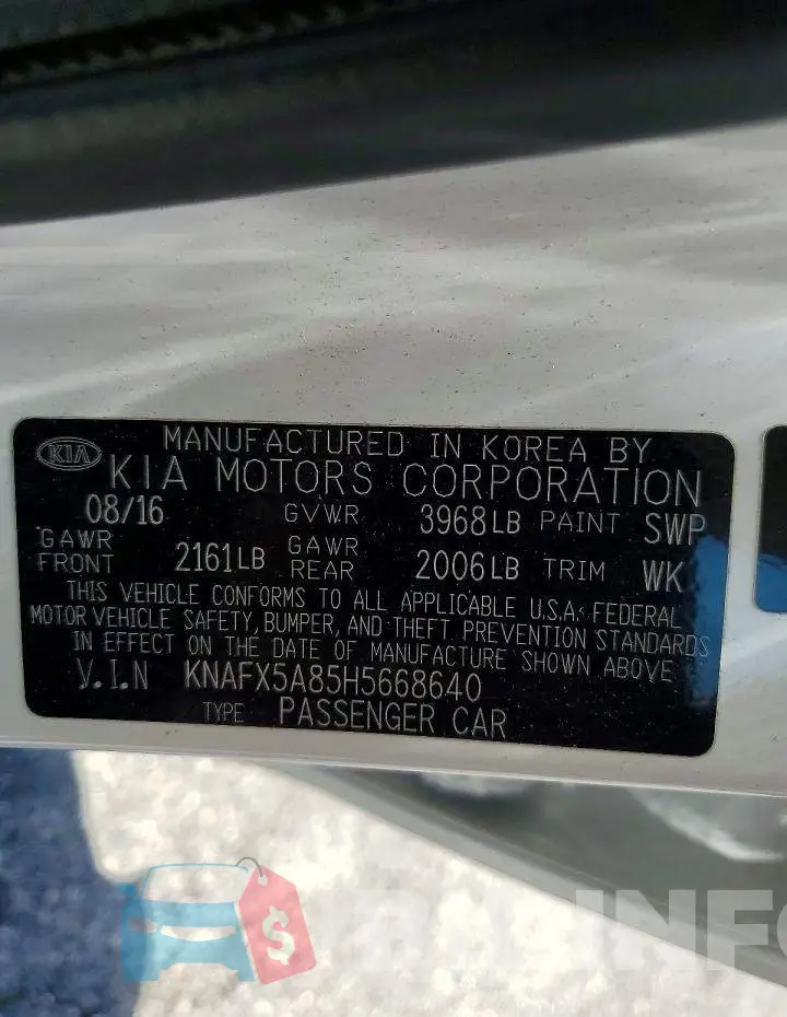 KNAFX5A85H5668640 Photo# 12