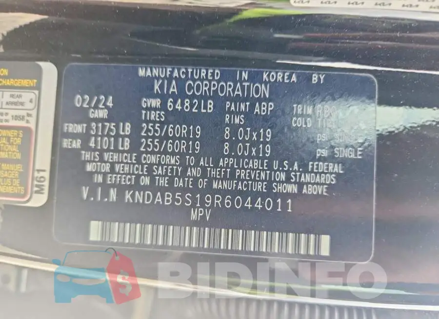 KNDAB5S19R6044011 Photo# 14