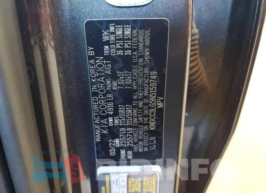 KNDCC3LG5N5159749 Photo# 13