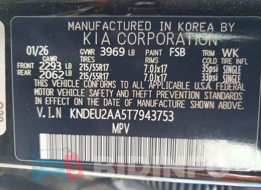 KNDEU2AA5T7943753 Photo# 14