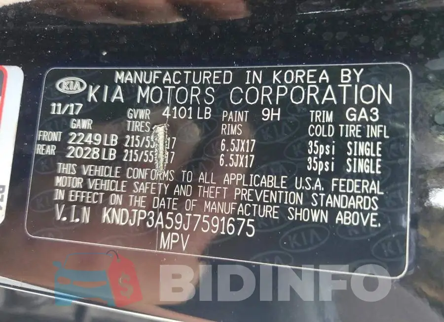 KNDJP3A59J7591675 Photo# 12