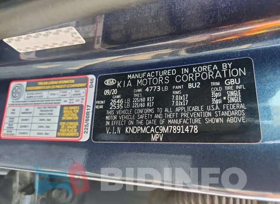 KNDPMCAC9M7891478 Photo# 13