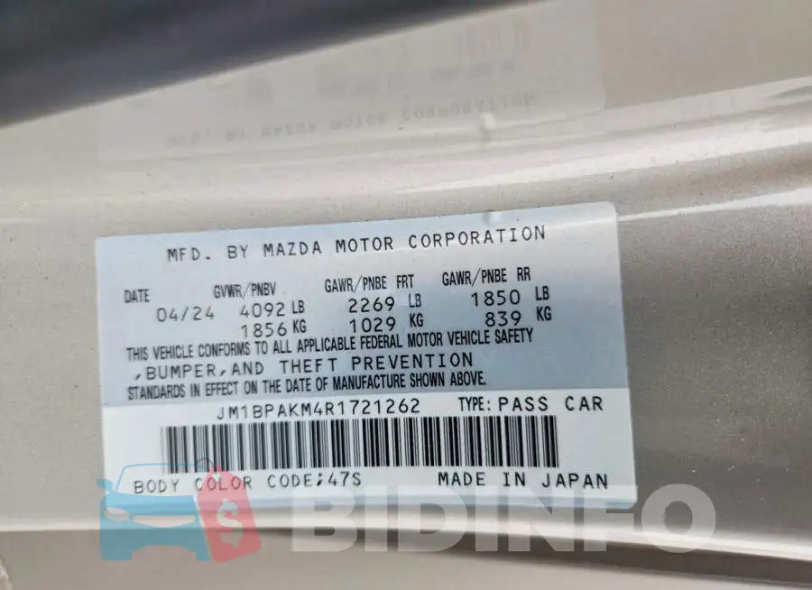 JM1BPAKM4R1721262 Photo# 12