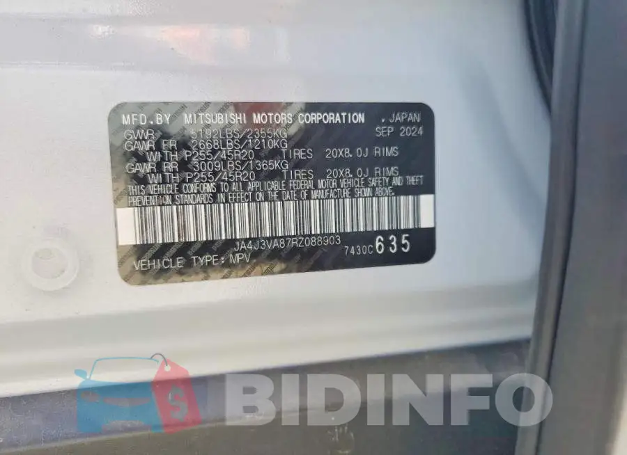 JA4J3VA87RZ088903 Photo# 13