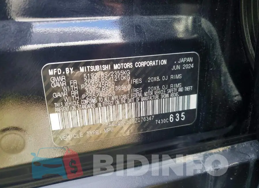 JA4J4VA82RZ076347 Photo# 13