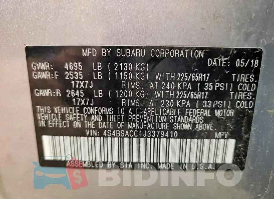 4S4BSACC1J3379410 Photo# 13