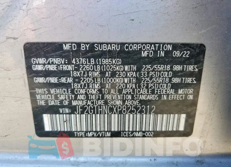 JF2GTHNCXP8252312 Photo# 12