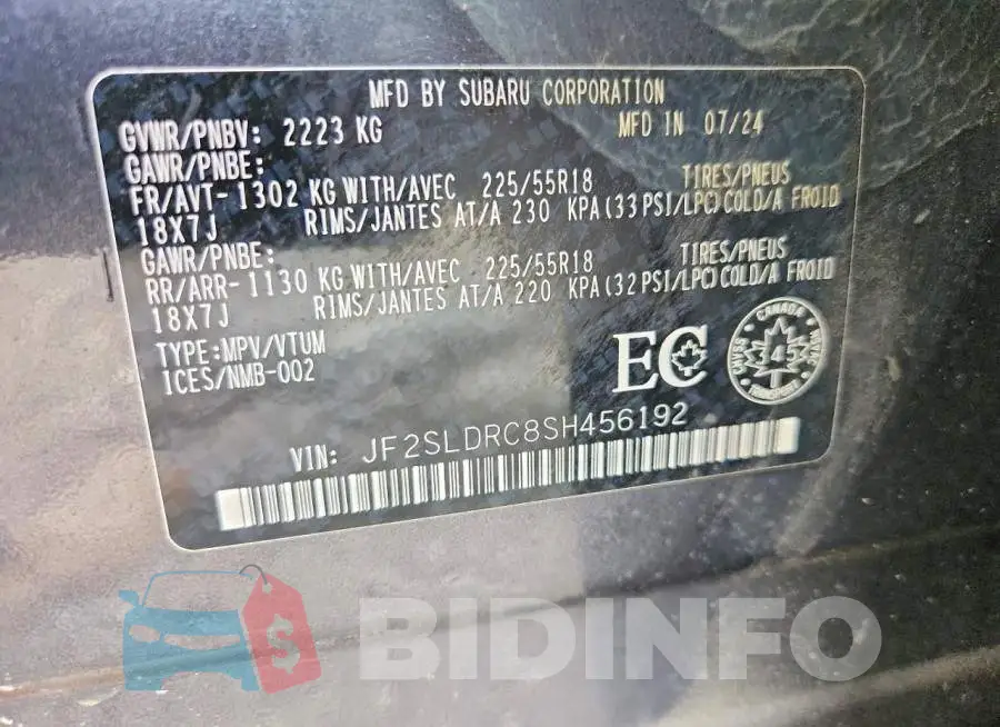 JF2SLDRC8SH456192 Photo# 14