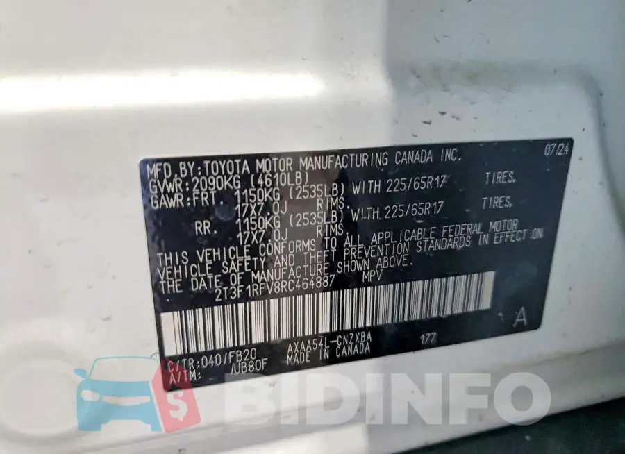 2T3F1RFV8RC464887 Photo# 13