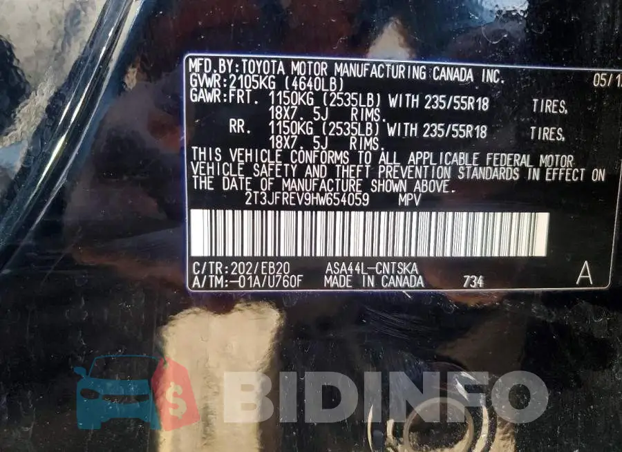 2T3JFREV9HW654059 Photo# 13