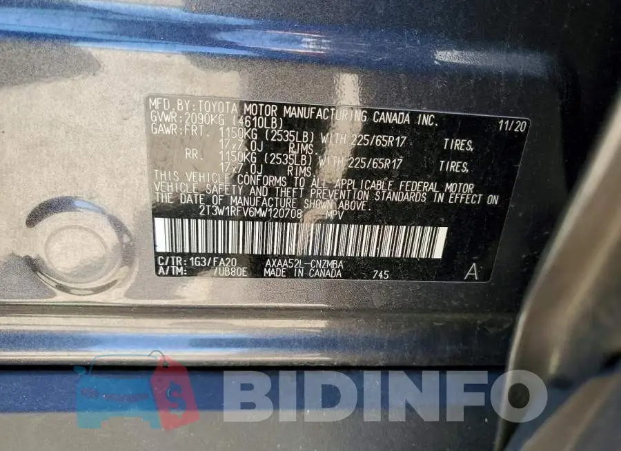2T3W1RFV6MW120708 Photo# 13